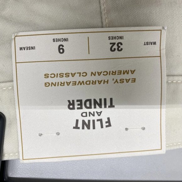 NEW FLINT AND TINDER Men’s 365 Chino Shorts 9” Inseam Size 32 Salt - Picture 2 of 9
